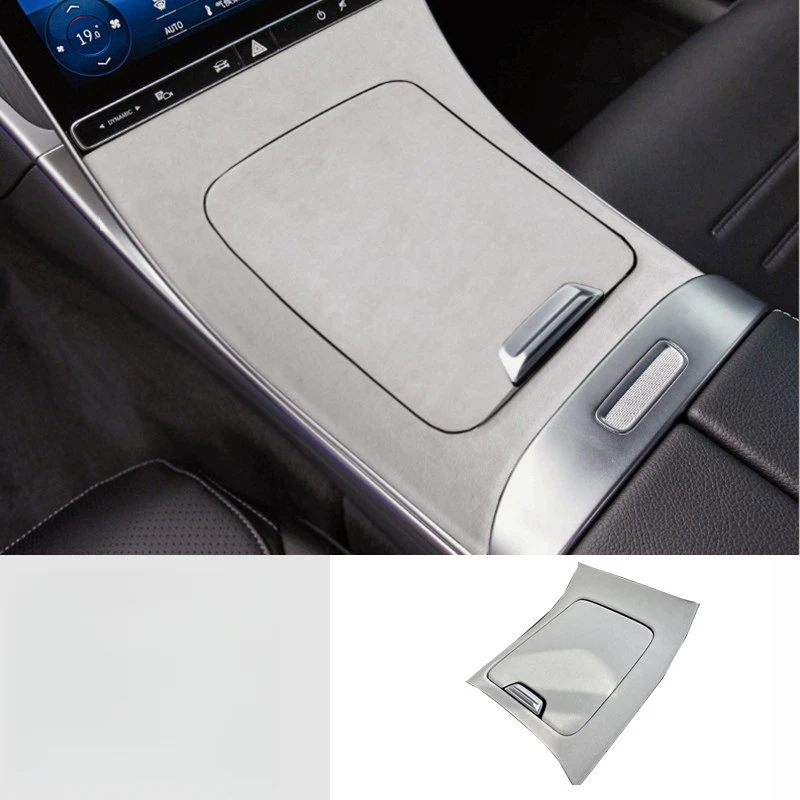 Car Interior Accessories For Mercedes Benz EQE EQS New Models Suede Leather Center Console Panel Protection Cover Anti Scratch D