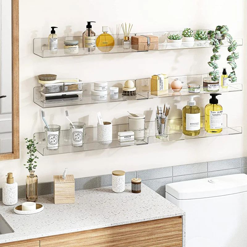 أرفف أكريليك Fixwal أرفف عائمة مثبتة على الحائط تعرض رف الكتب لتزيين الحائط #6