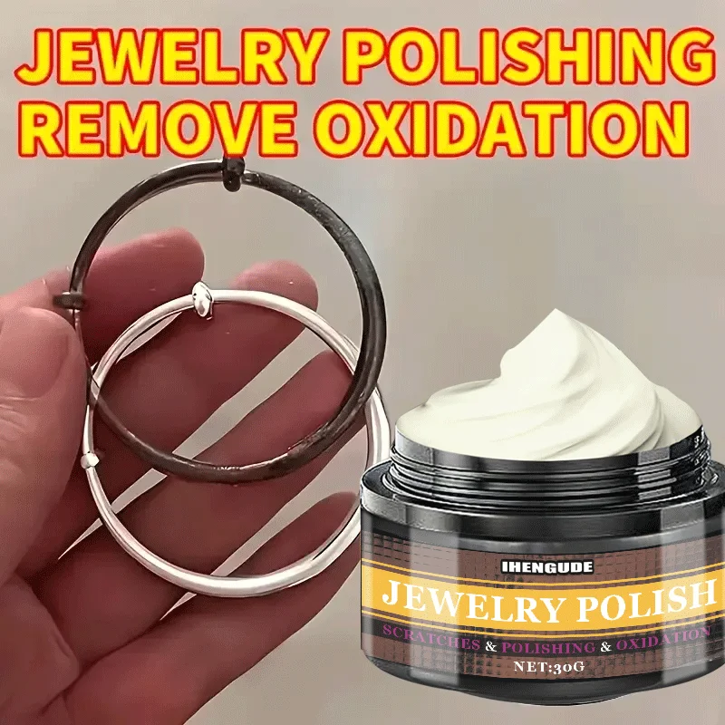 30g Jewelry Polish Cream Instant Tarnish Remover for Gold Silver Diamonds Watches - All Metal Jewelry Cleaning Solution