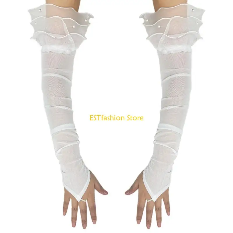 Y5GC ถุงมือยาวสำหรับกิจกรรมธีมปี 1920 มีสไตล์สำหรับงานแต่งงานและการเฉลิมฉลองกิจกรรมอย่างเป็นทางการ