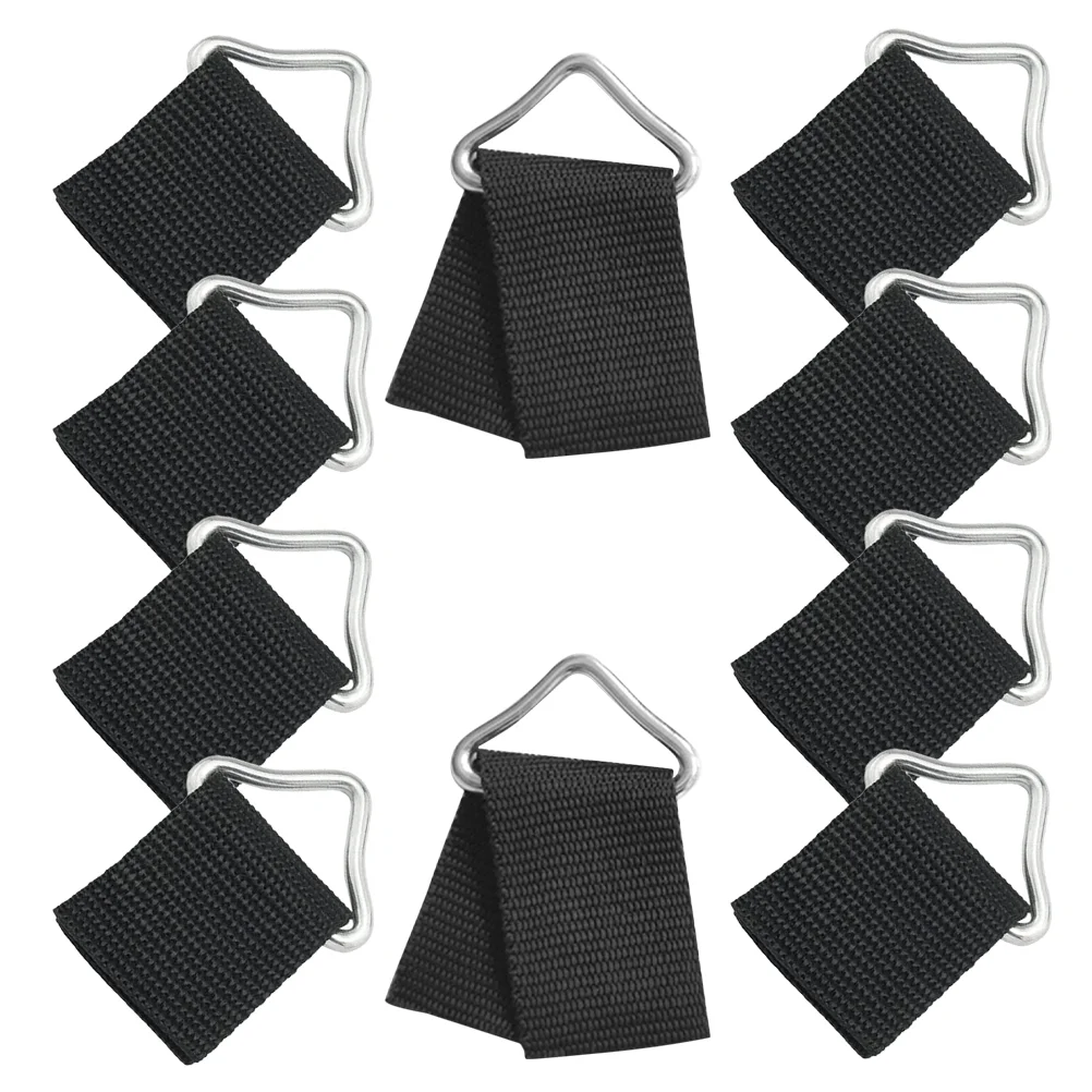 10 Sets Trampoline Triangle Ring Replacement Parts Webbing Strap Buckles Rings Portable