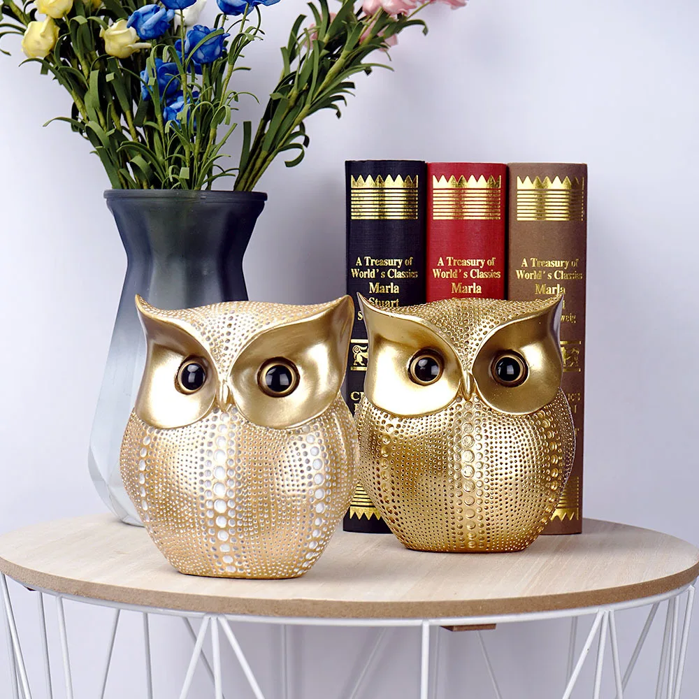 Modern minimalist cartoon style popular resin owl ornament for home living room TV cabinet desktop foyer decoration crafts