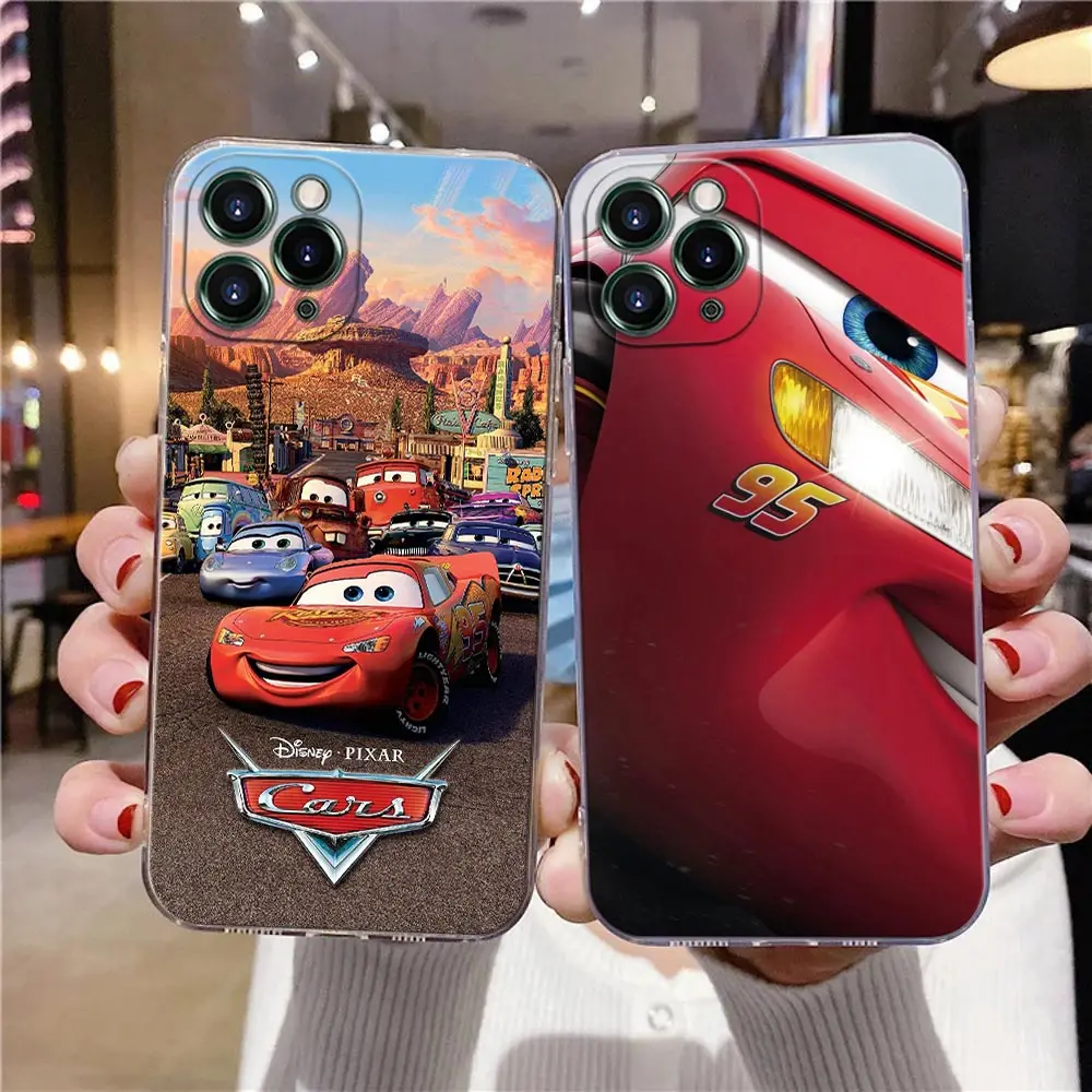 Disney Lightning McQueen Clear Case For iPhone 16 15 14 13 12 11 Pro Max Mini Xs XR 8 Plus Cover For iphone 16 Pro Case Silicone