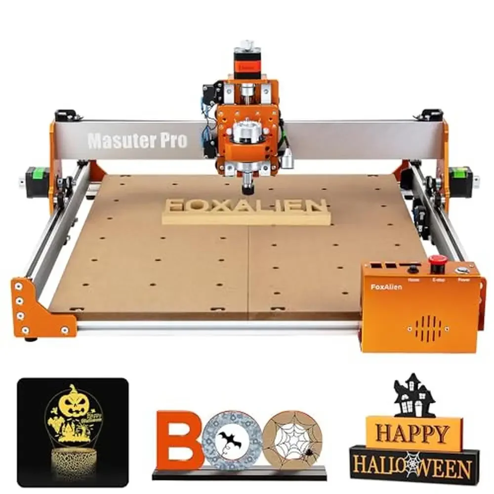 

Upgraded Masuter Pro CNC Router Machine All-Metal 3-Axis Engraver Wood Acrylic MDF Nylon Carver Cutting Kit 52mm & 65mm Spindle