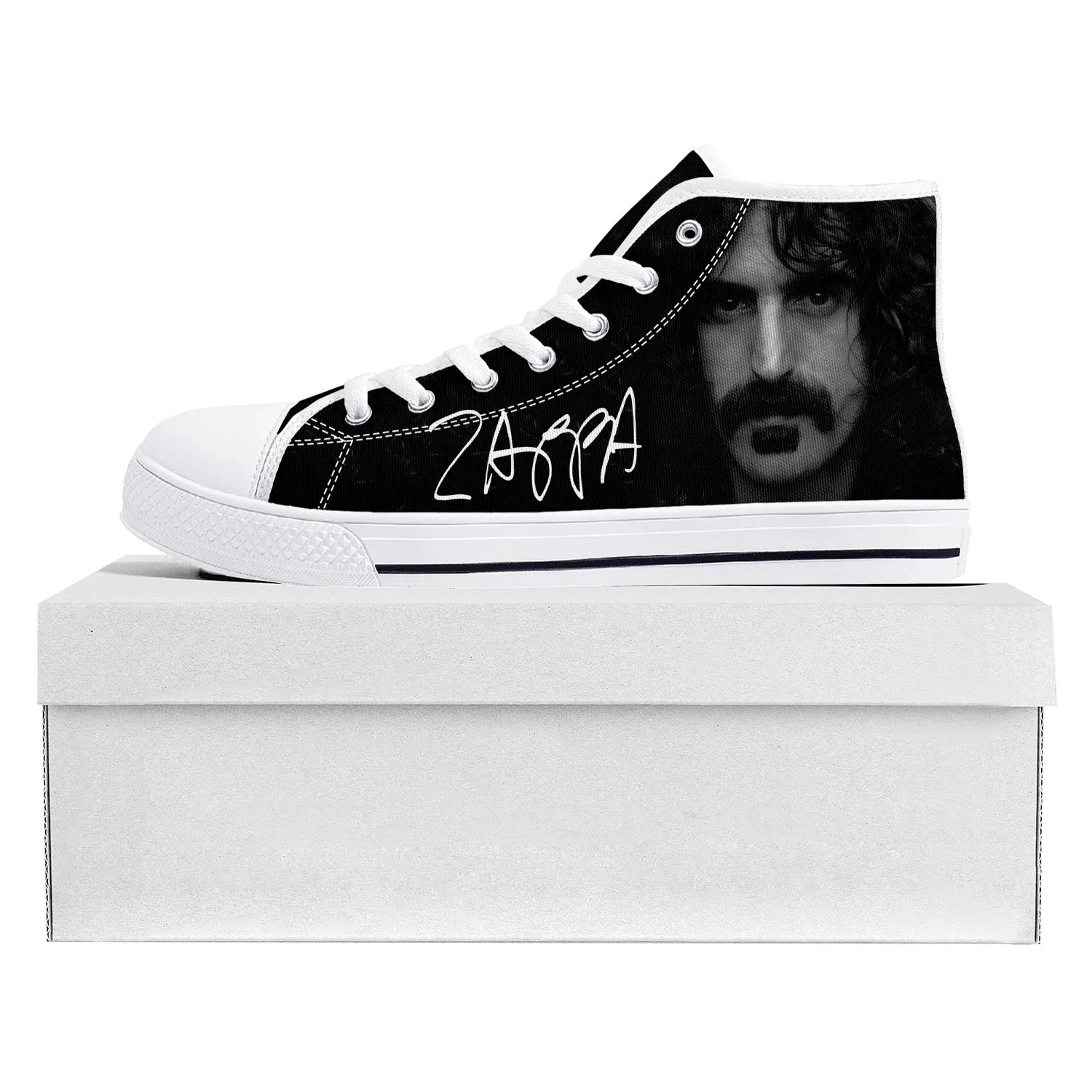 Frank Zappa Rock Musician Pop High Top High Quality Sneakers Mens Womens Teenager Canvas Sneaker Casual Couple Shoes Custom Shoe