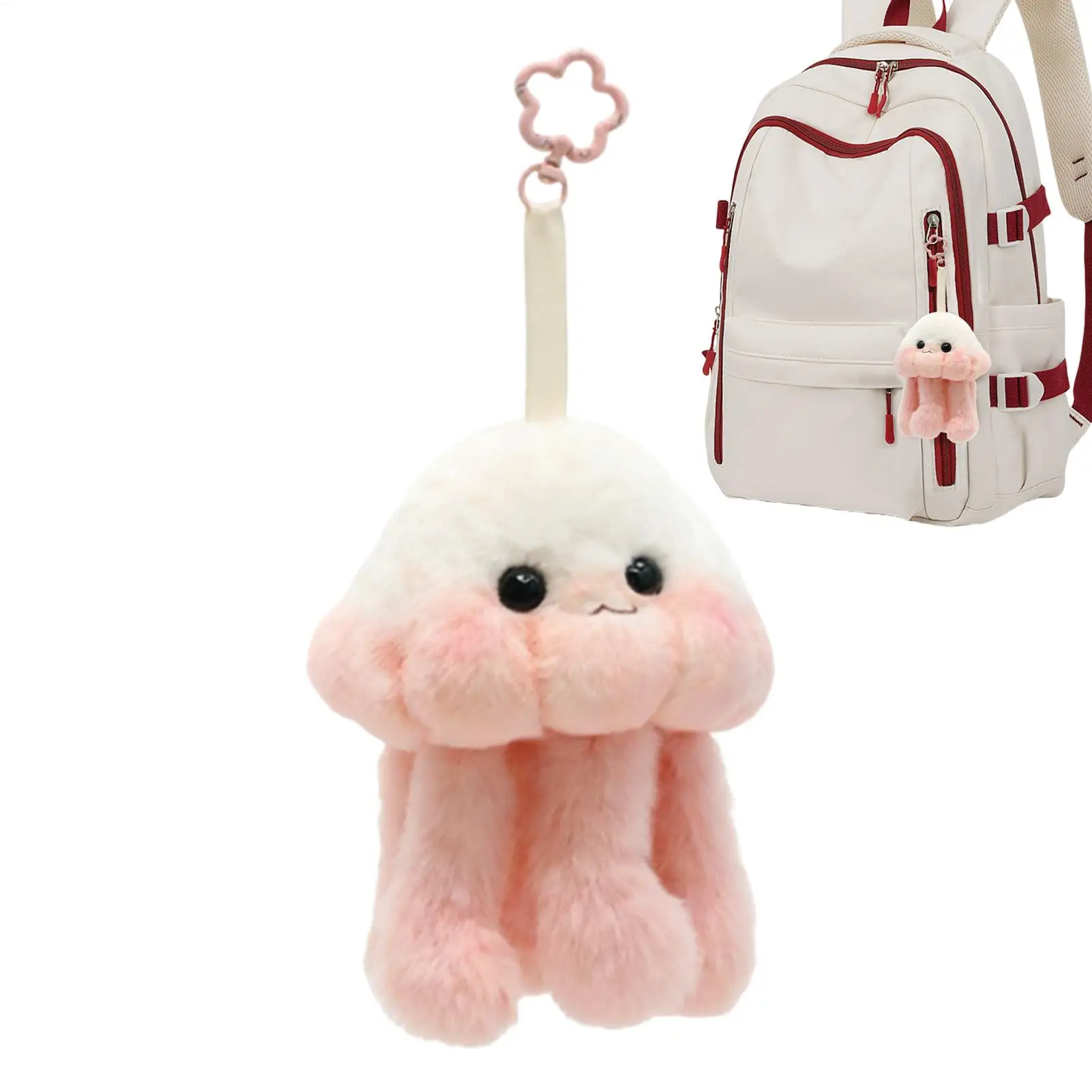 Stuffed Animal Keychain Portable Cute Jellyfish Wallet Pendant Animal Purse Keychain For Kids Adults Sea Lover Handbag Wallet