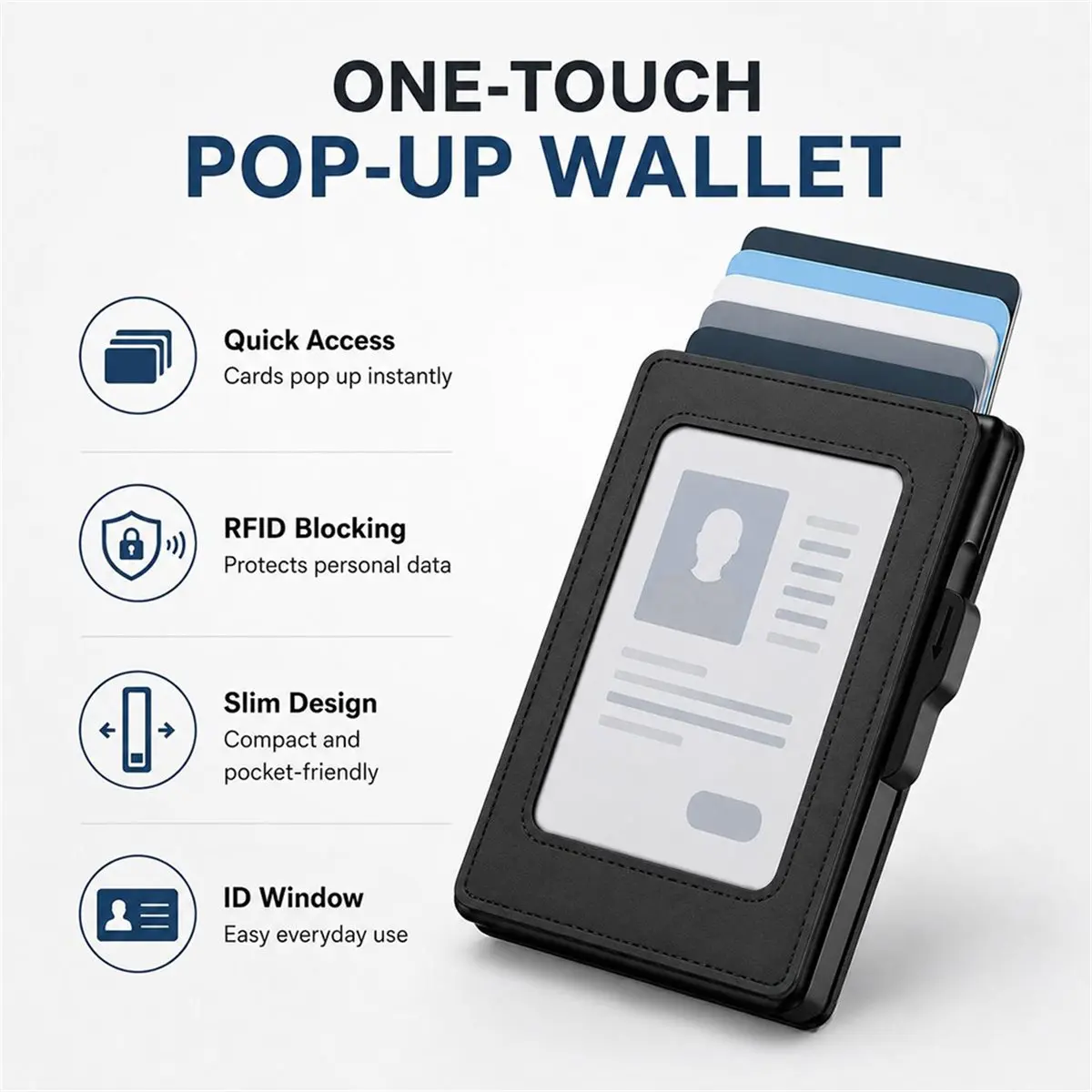 Men'S -Up PU RFID Blocking Bifold Wallet Card Holder Credit Holder Fold Design RFID Blocking