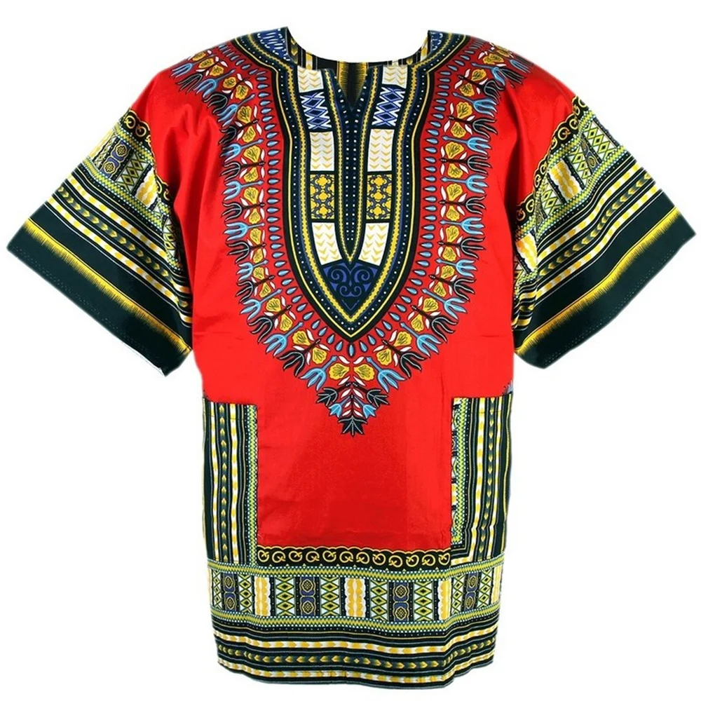 Dashiki African Traditional Clothing Men Women Unisex Fashion Loose Fit African Ethnic T-shirt For Men Pullover Breathable Tee