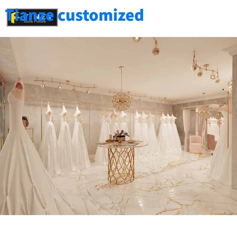 

（customized）Boutique Bridal Store Clothing Stands Decoration of Wedding Dresses Shop Interior Design