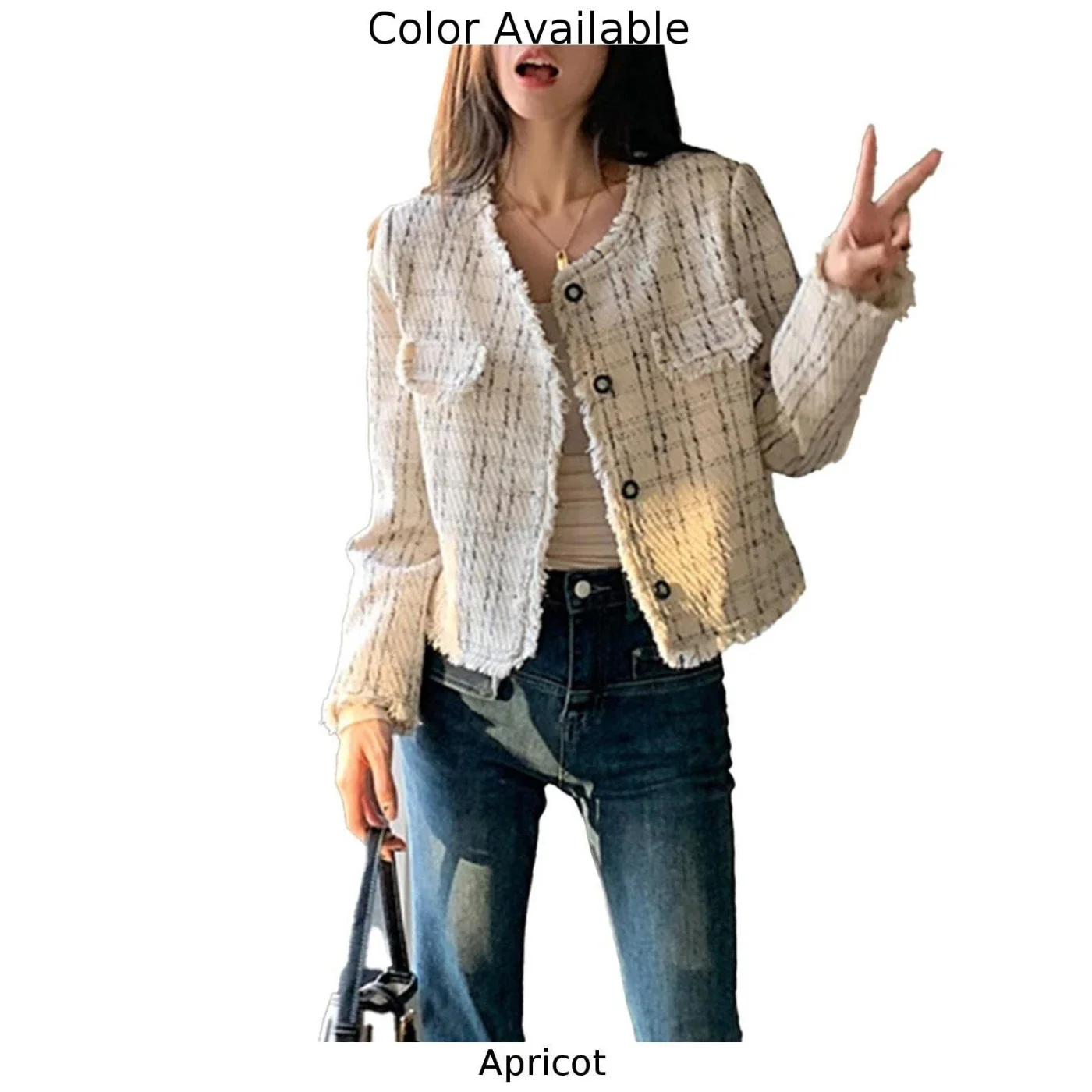 Womens Temperament Retro Cropped Top French Hem Long Sleeves Cardigan Jacket