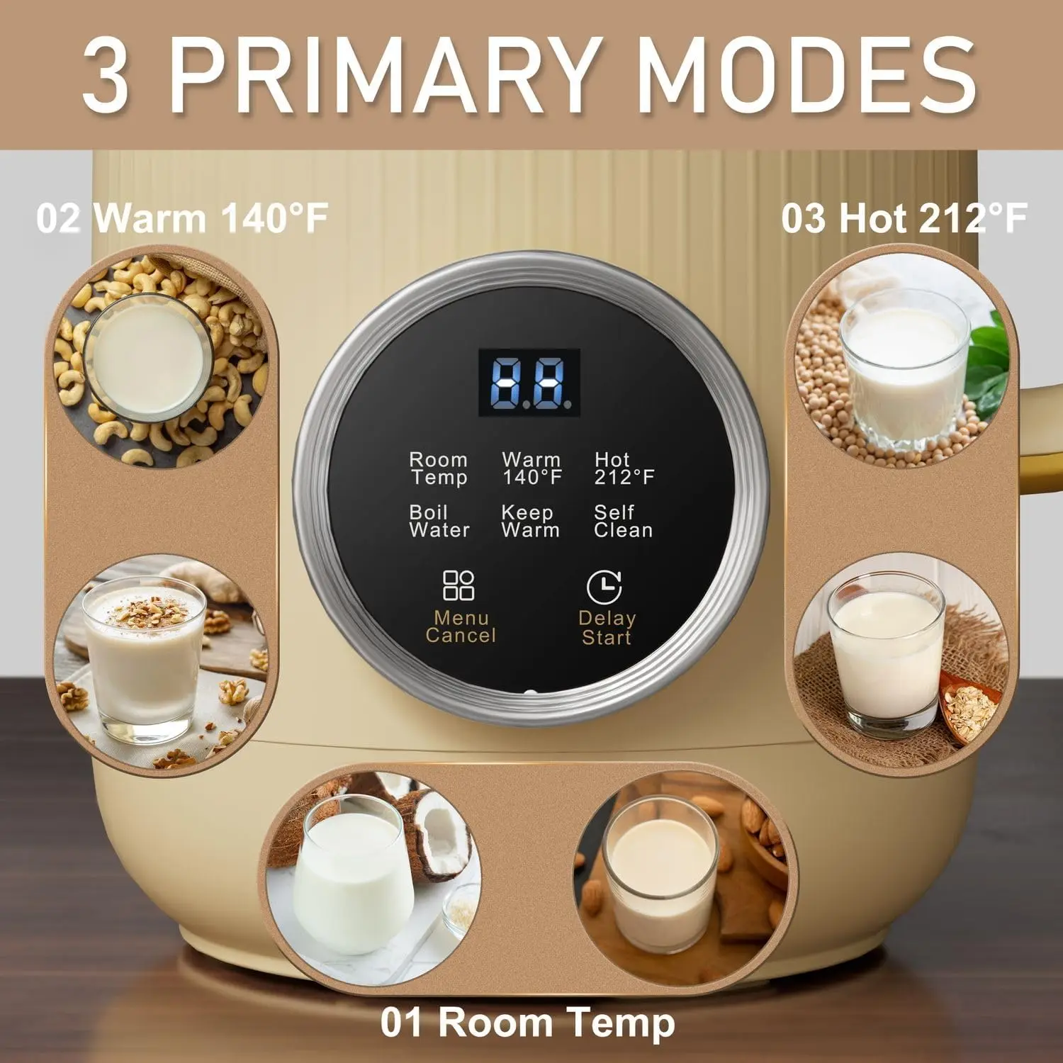 

Nut Milk Maker, 20 oz(600ml) Homemade Almond, Oat, Soy, Coconut, Plant Based and Non Dairy Beverages