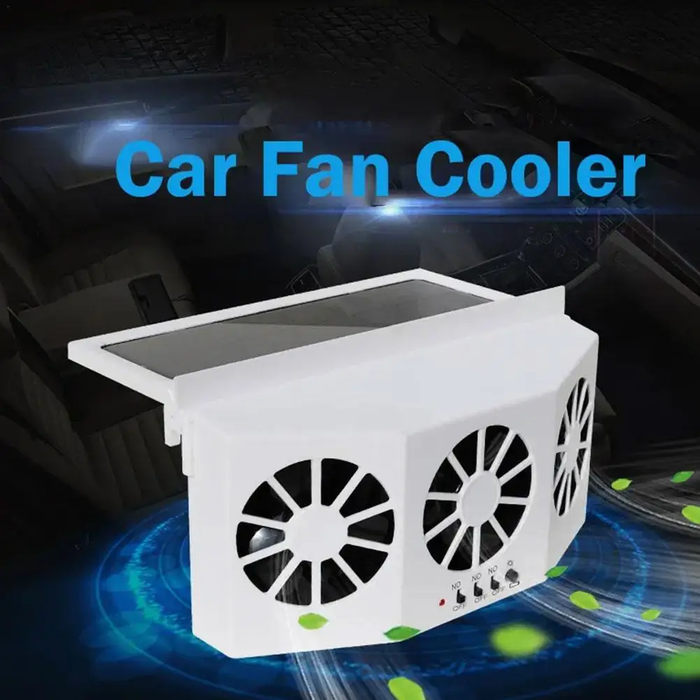 Solar Car Fan USB Rechargeable Exhaust Fan Air Circulation Cooling And Heat Dissipation High Wind Power 2/3 Head Ventilation Fan