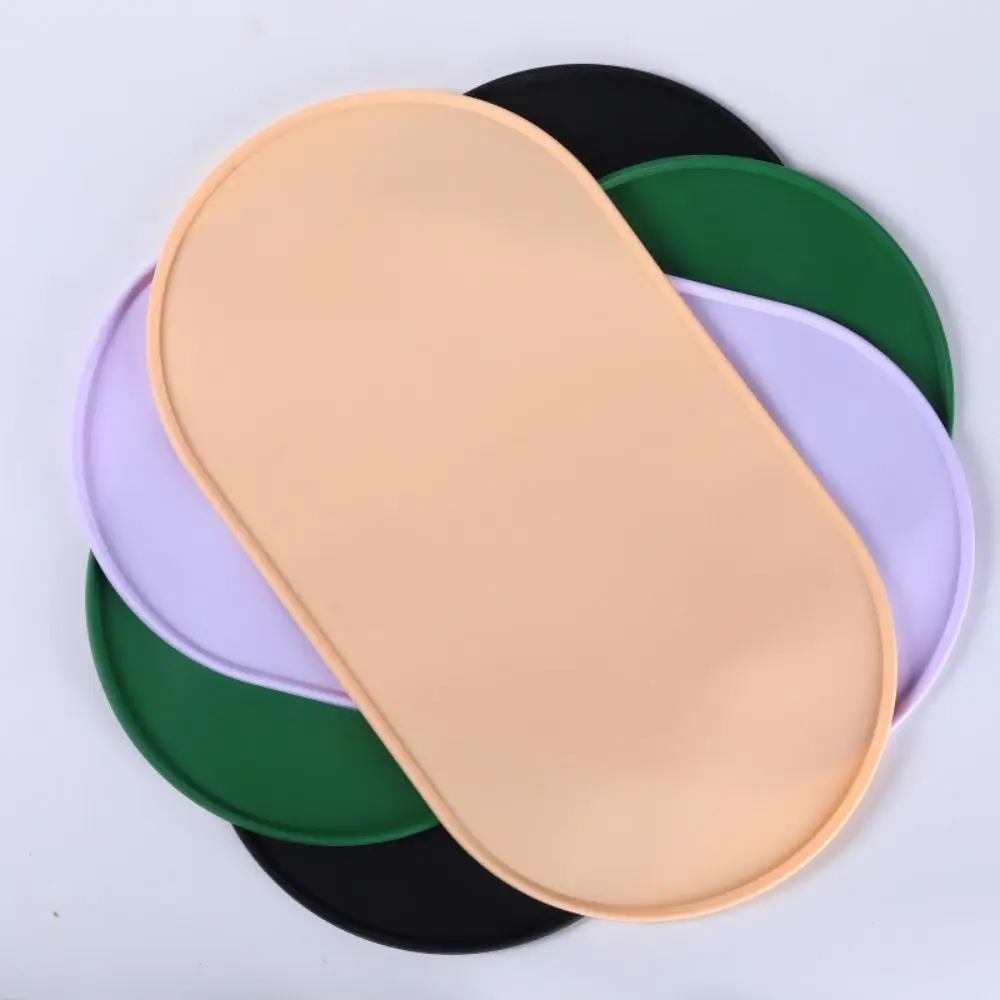 

Durable Silicone Pet Bowl Mat Anti-slip Anti Overflow Pet Feeder Mats Easy To Clean Solid Color Cat Placemat for Dog Cat