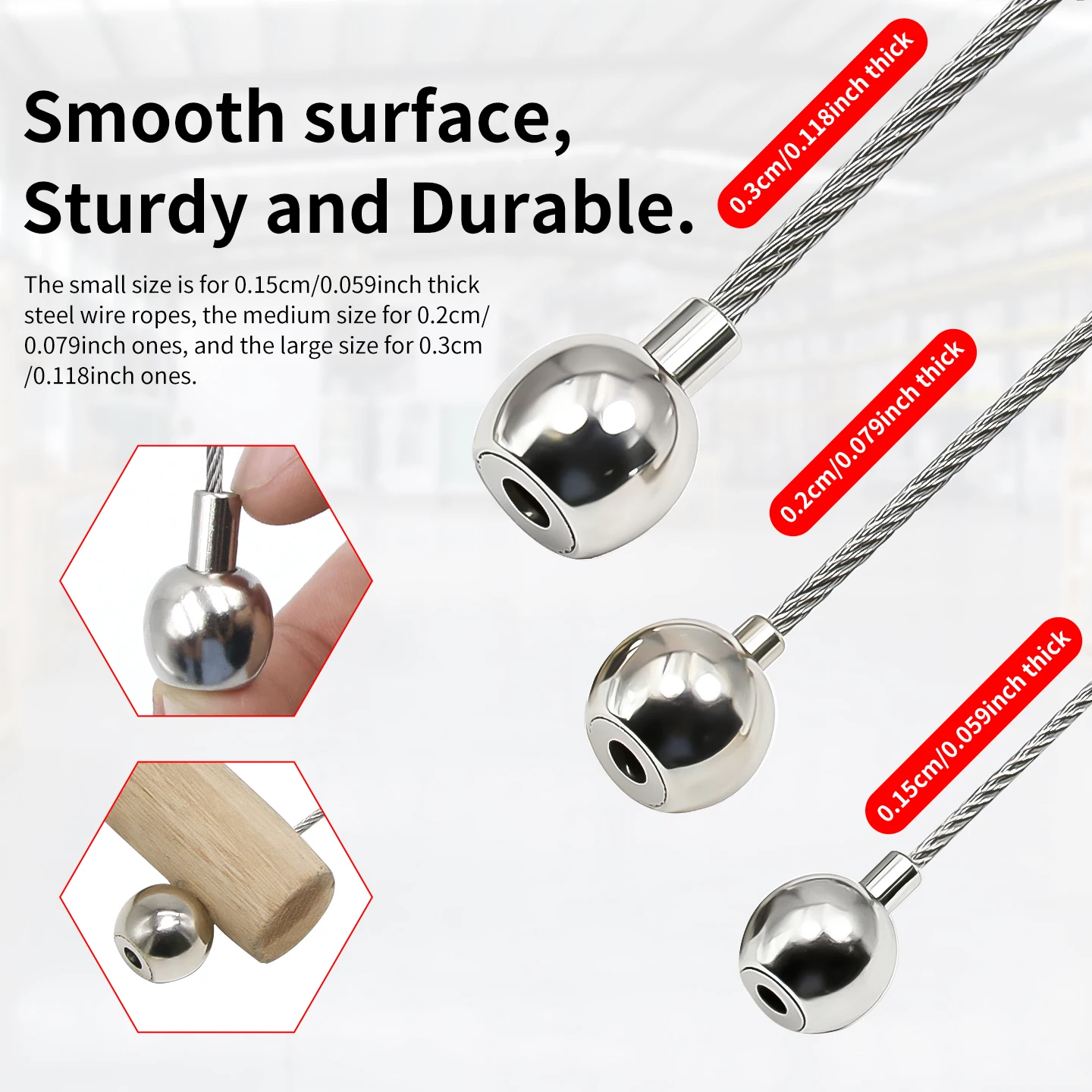 1.5/2/3mm Adjustable Stainless Steel Wire Rope Suspension Kit, Circular Rope Clamp, Used for Lighting/Picture Suspension