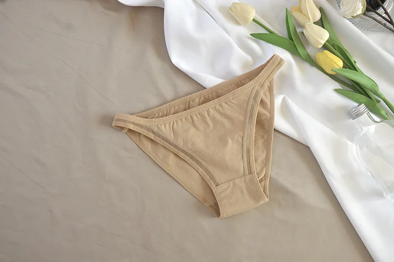 3 Teile/satz Frauen Baumwolle Höschen Weibliche Mesh Unterhose Einfarbig Bikini-Slip Unterwäsche Damen Sexy Panty Mädchen Dessous – Detail 9