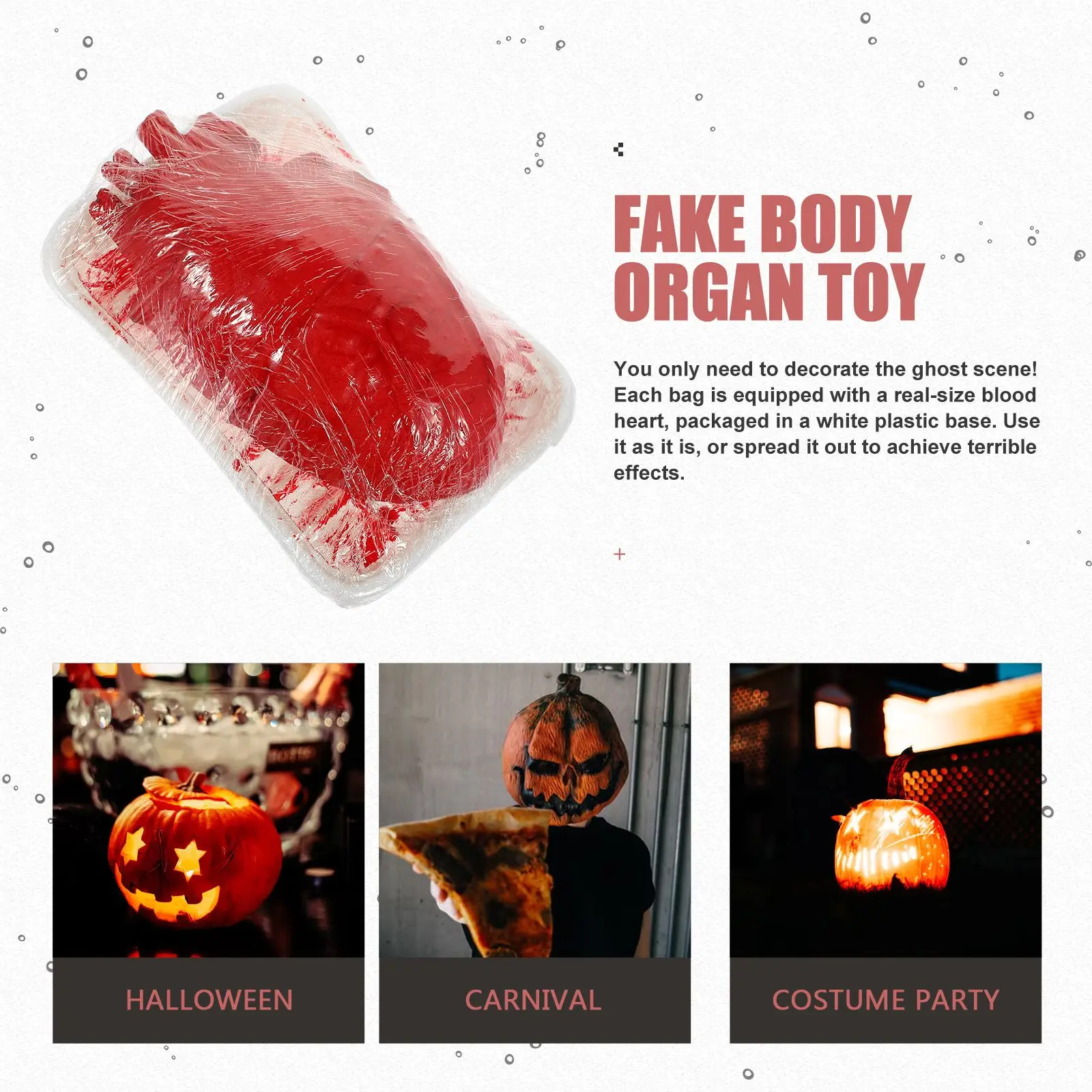 الدعائم القلب مقلد الجسم الجهاز نموذج وهمية البلاستيك جزء الإنسان ديكور هالوين حفلة لعبة الرعب عضو احتفالي مخيف ديكور المنزل #6