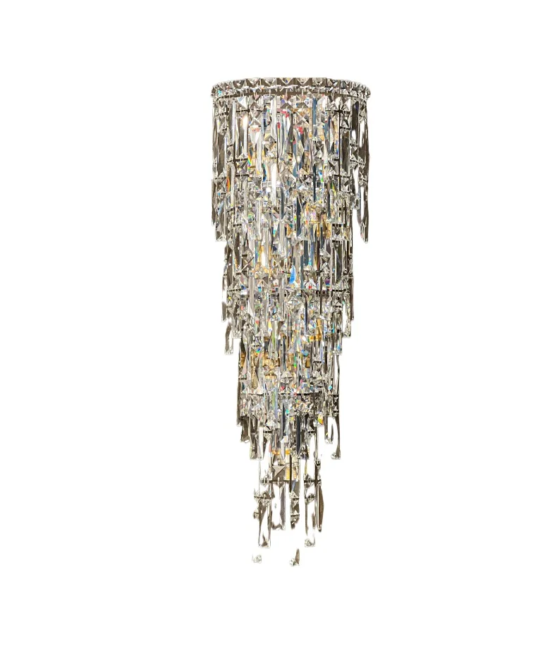 

*Wall lamp light luxury crystal bedroom staircase lamp hotel luxury villa duplex floor living room background wall lamp