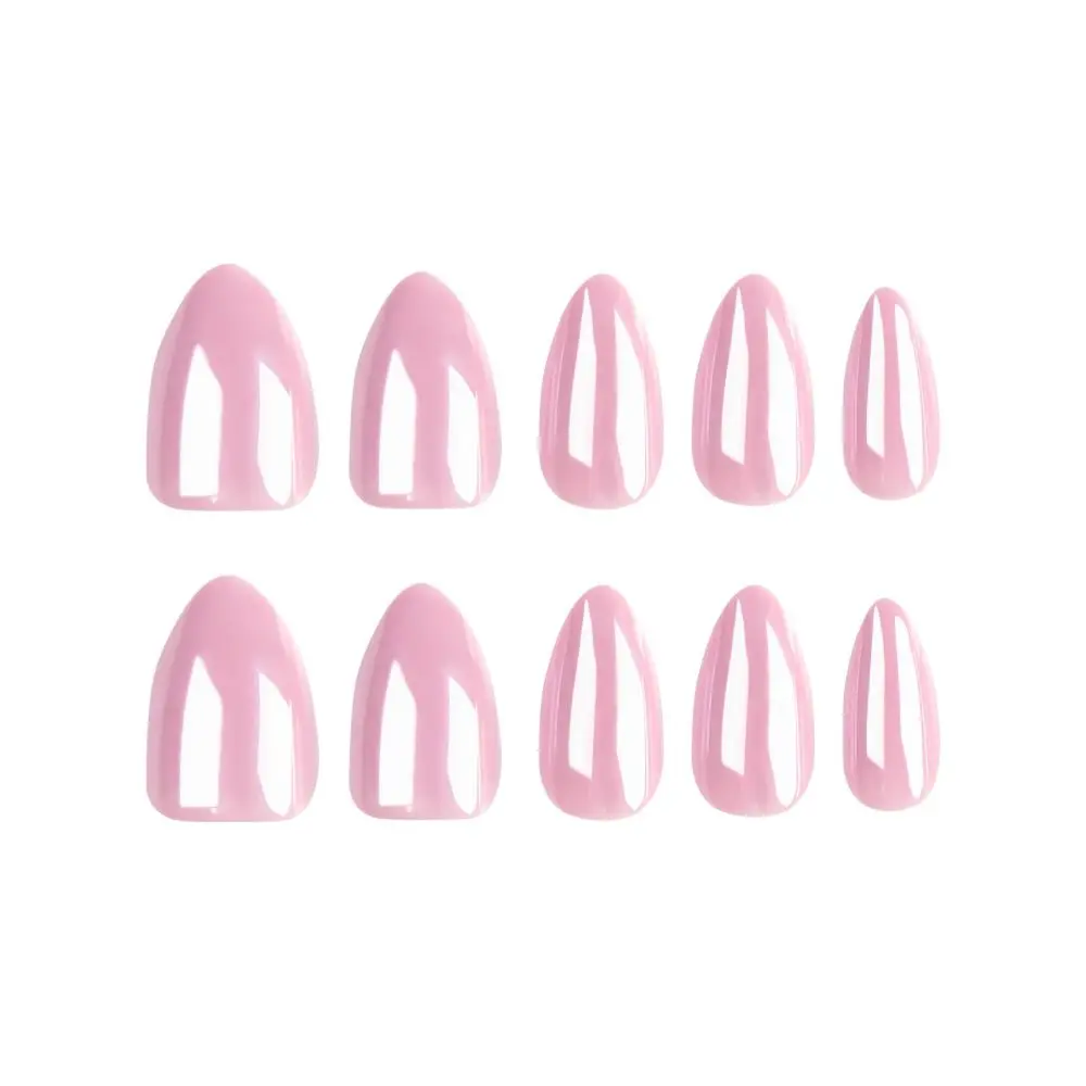 Short False Nails New Aurora Pink White Rose Red French Fake Nails Almond Full Cover Nail Tips for DIY