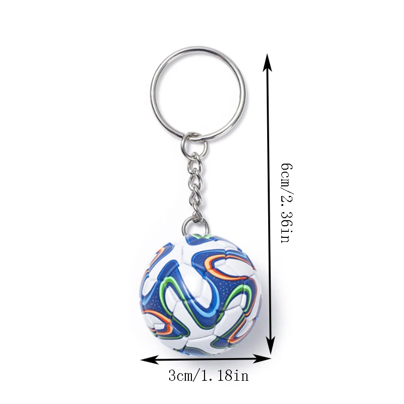 1PC PU Leather 3D Football Souvenir Key Chain Men Women Soccer Fans Keychain Bag Pendant Key Ring Boyfriend Gift Accessories