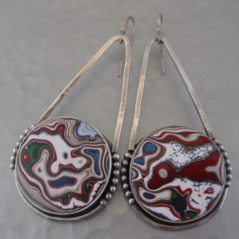 Hot Selling Retro Round Enamel Charm Mom Earrings Popular in Europe and America Women's Earrings Girls' Gift