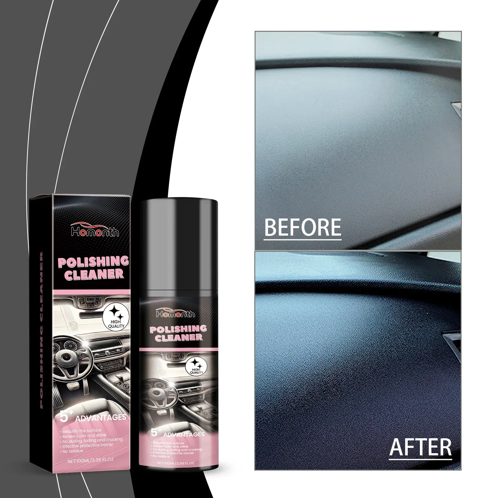 

Car interior polish decontamination maintenance polishing maintenance glazing anti-fouling car polish