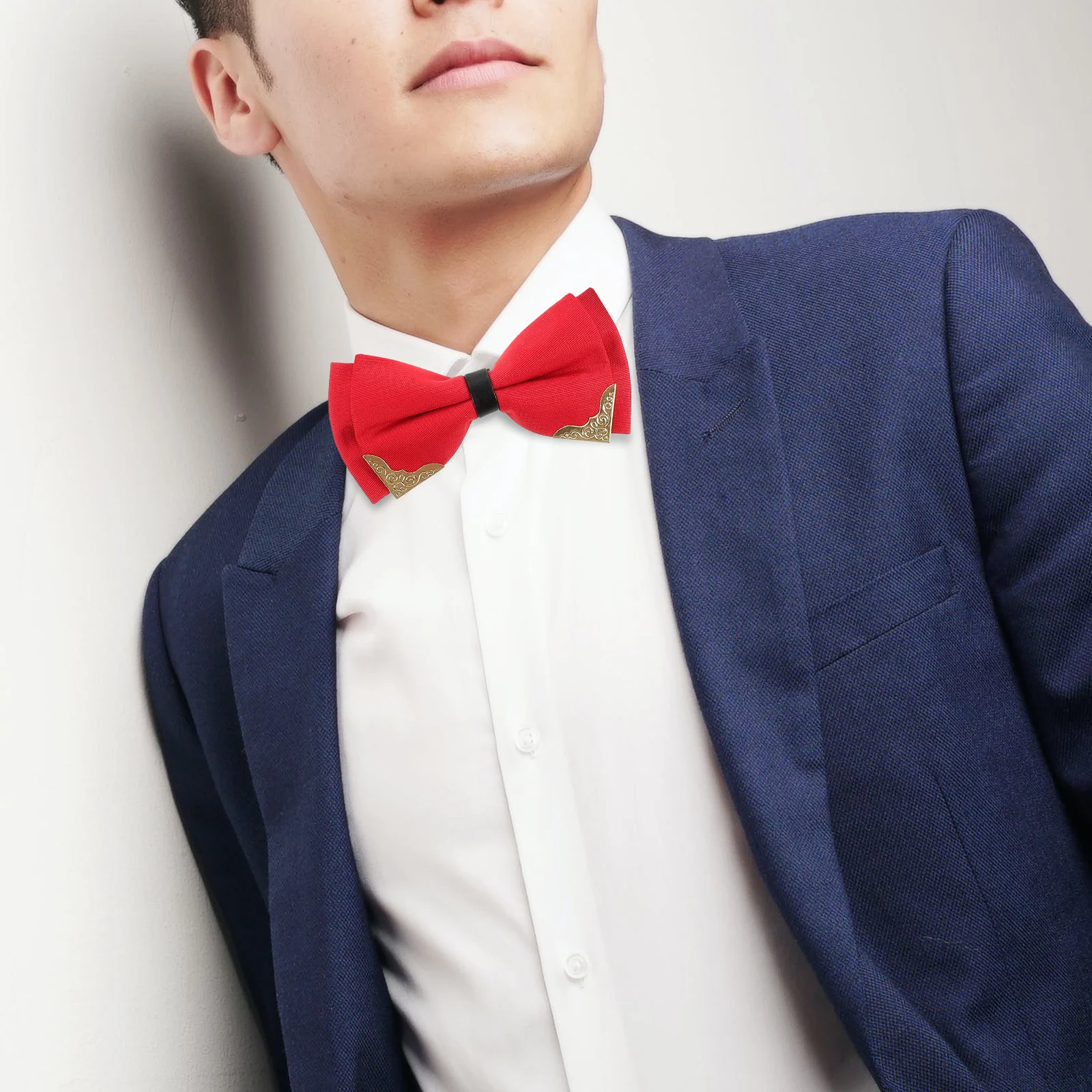 

Adjustable Bow Tie For Men Formal Wedding Groom Bowties Satin Neck Tuxedo Party Event Groomsmen Masquerade Bowtie