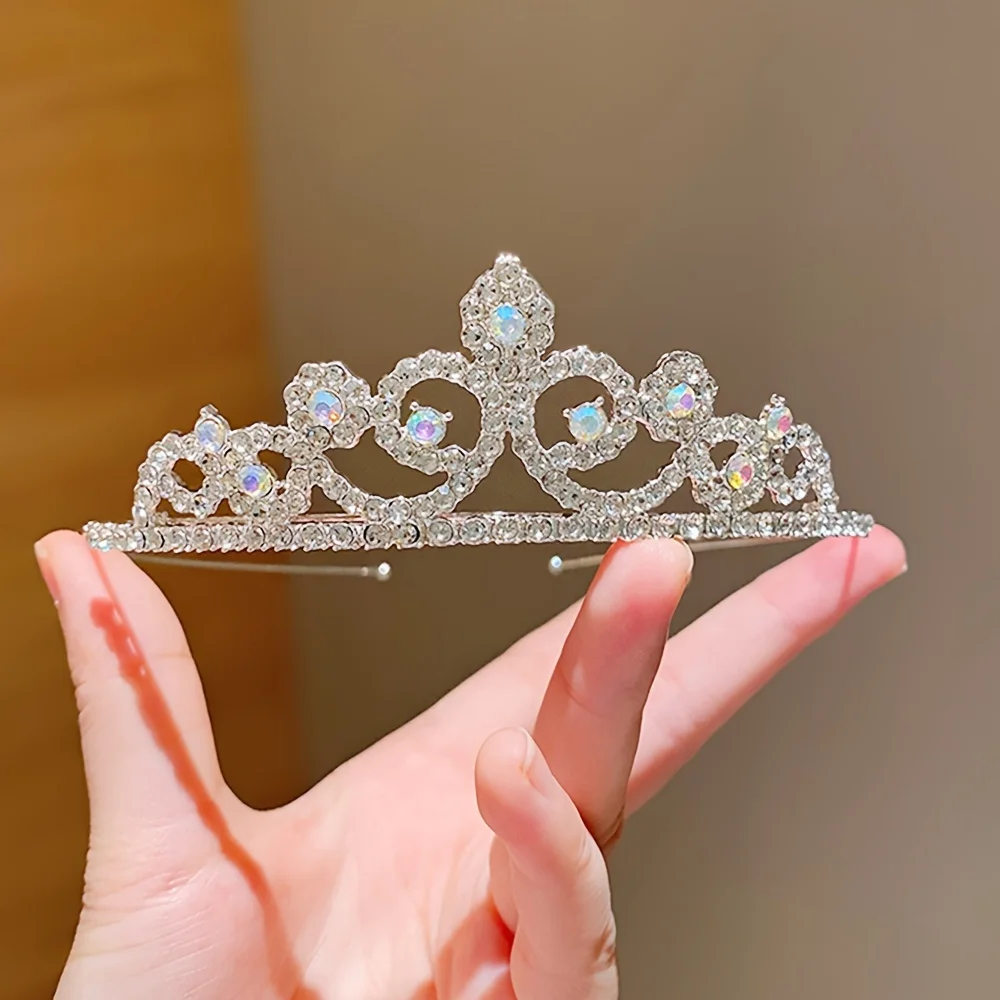 Argola de cabelo de coroa fofa infantil de 1 peça para presentes de aniversário para meninas