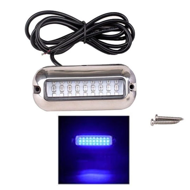 Waterproof Marine Boat 27 LED Light Stainless Steel Underwater Pontoon Transom Lamp Yacht Cabin Deck Tail Lights