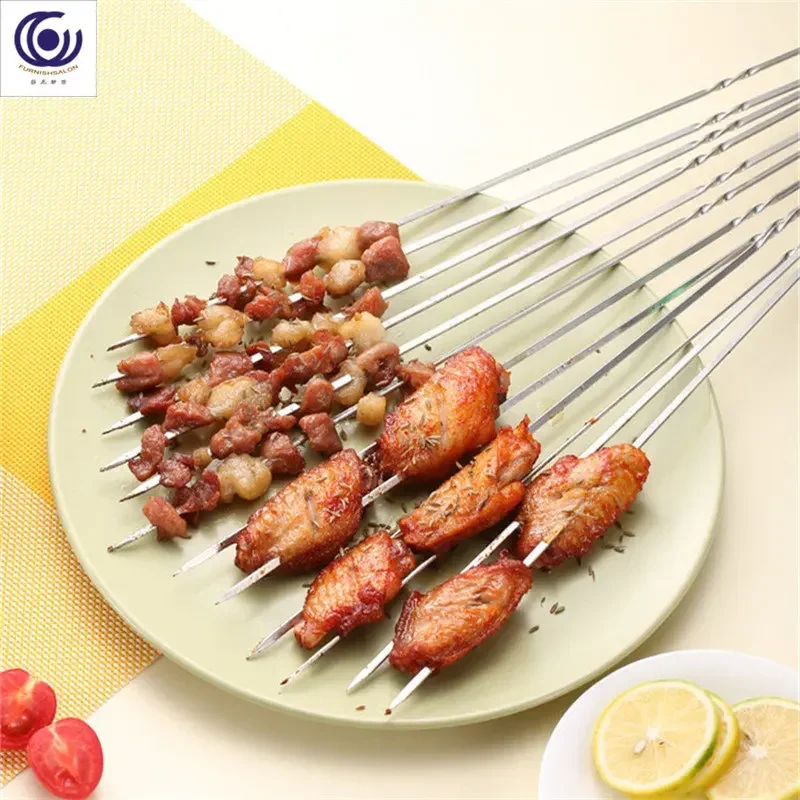 304 Stainless Steel Mutton Skewers, Barbecue Skewers, Steel Sticks, Iron Drills