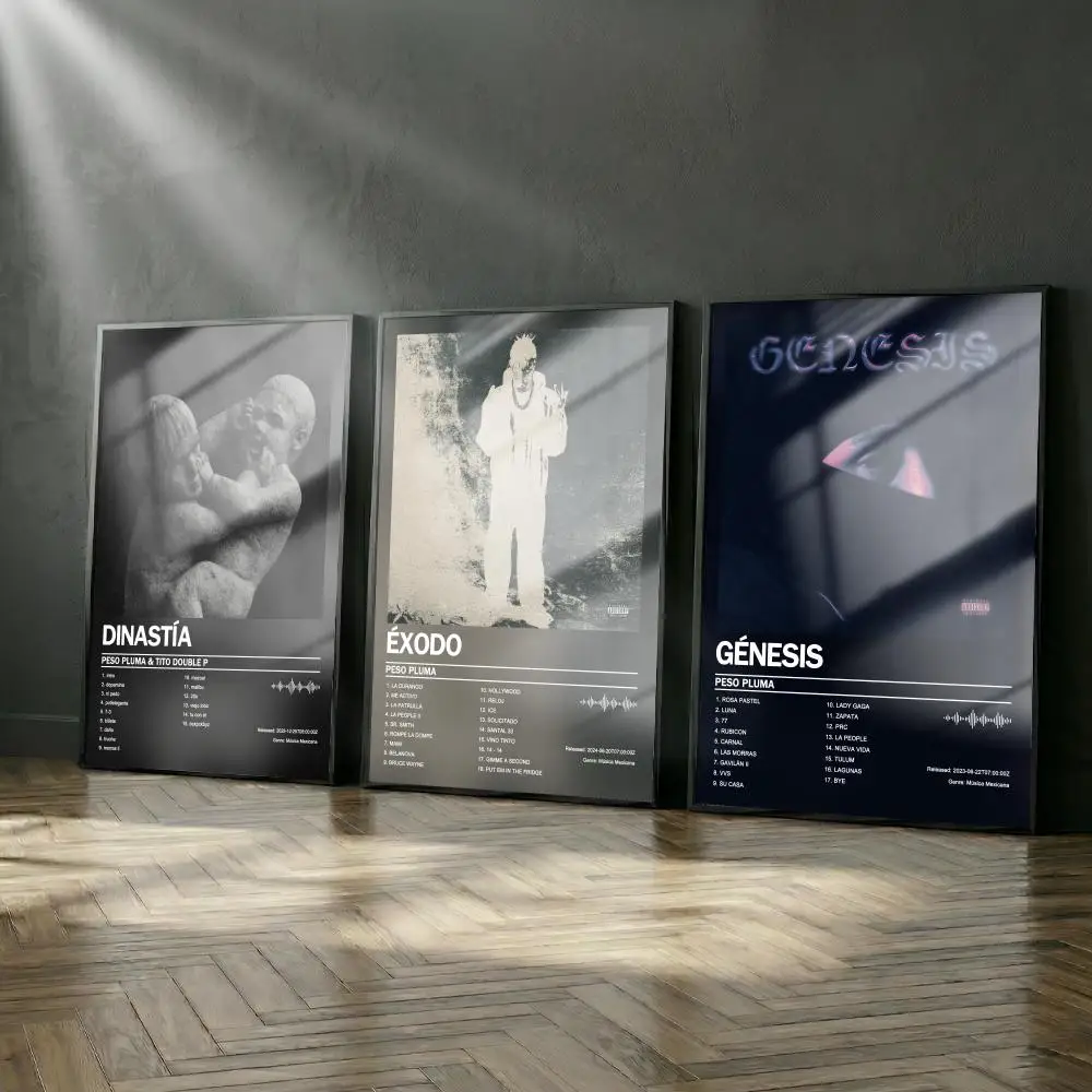 Peso Pluma Poster-Album-Set, modernes Cover-Wandkunstwerk für Zimmer, Leinwandgemälde, Kunstdruck, Heimwanddekoration, Bild, Geschenk