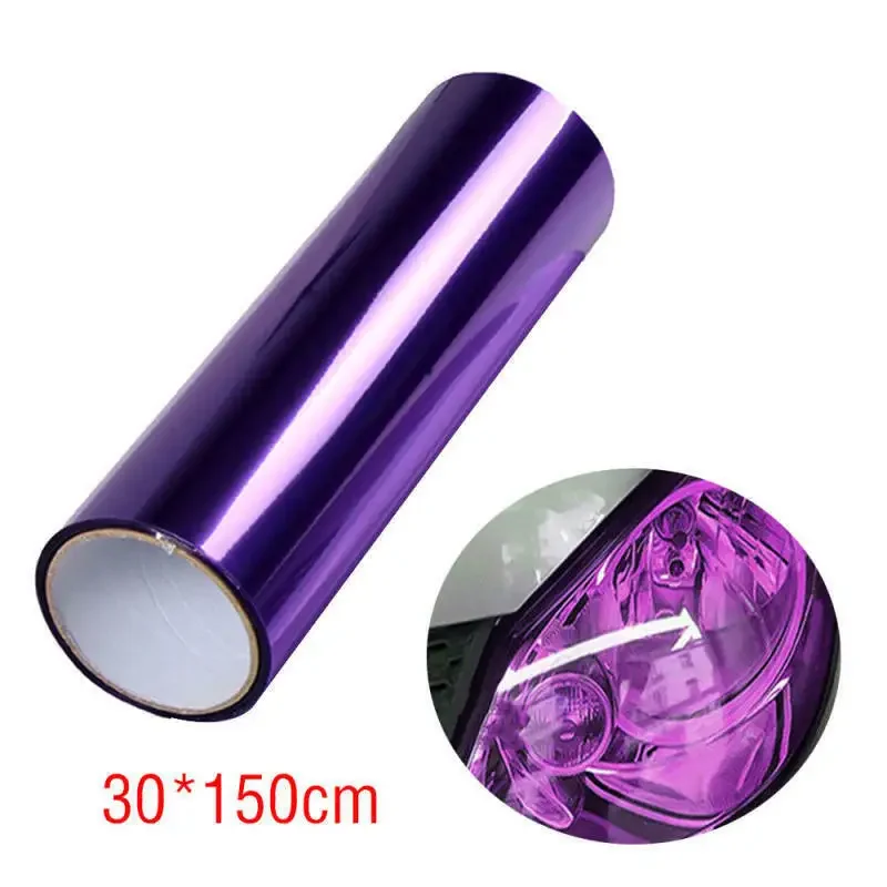 Pegatina para faro delantero, película de vinilo para luz trasera, envoltura para parabrisas, luz automática, tinte de humo púrpura, accesorios