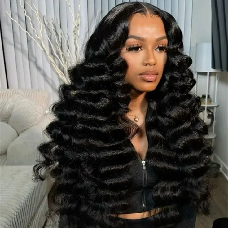 HAIRTIME 4x4 HD Loose Deep Wave Front Wig Human Hair 4x4 Transparent Lace Frontal Wig Glueless Loose Deep Wave Wig HD Lace Wig