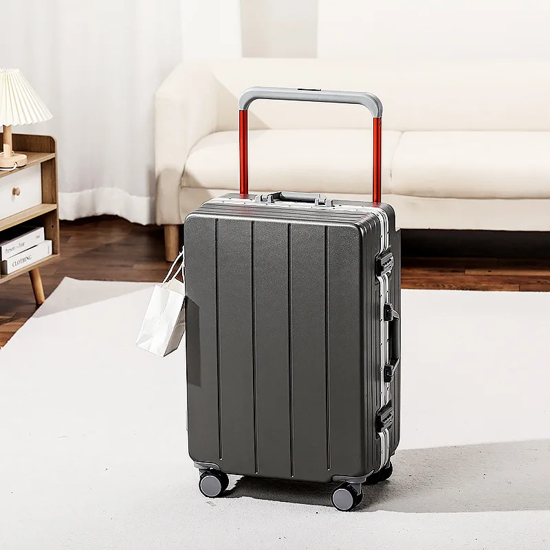 New Wide Handle Trolley Aluminum Frame Suitcase Code Boarding Travel Bags Luggage Suitcase on Wheels