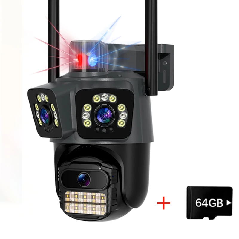 كاميرا واي فاي 4K 9MP خارجية iCSee 10X تكبير ثلاثة عدسات كاميرا أمان IP PTZ AI كشف الإنسان مراقبة الحماية الأمنية