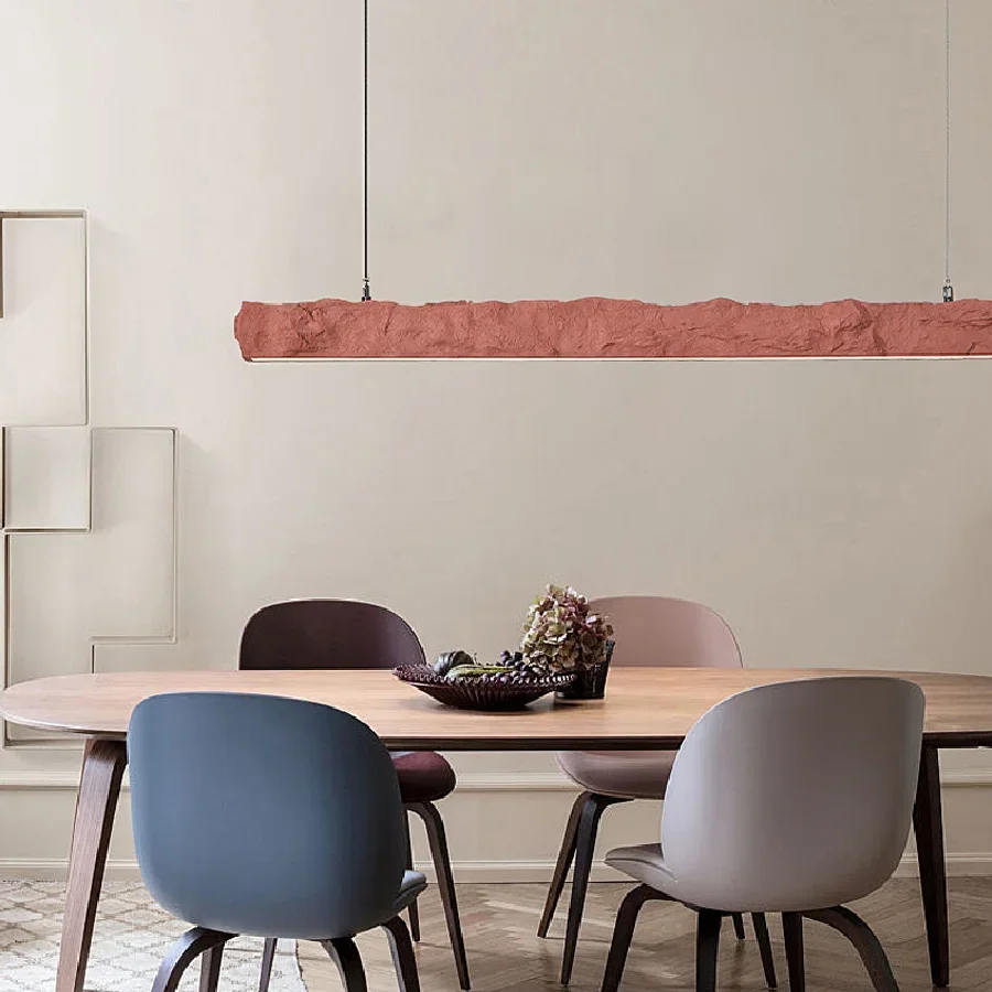 

‌Nordic Minimalist Wabi Sabi Wind LED Strip Luxury Pendant Lights Hanging Lamp for Restaurant Dining Room Bar Home Decor