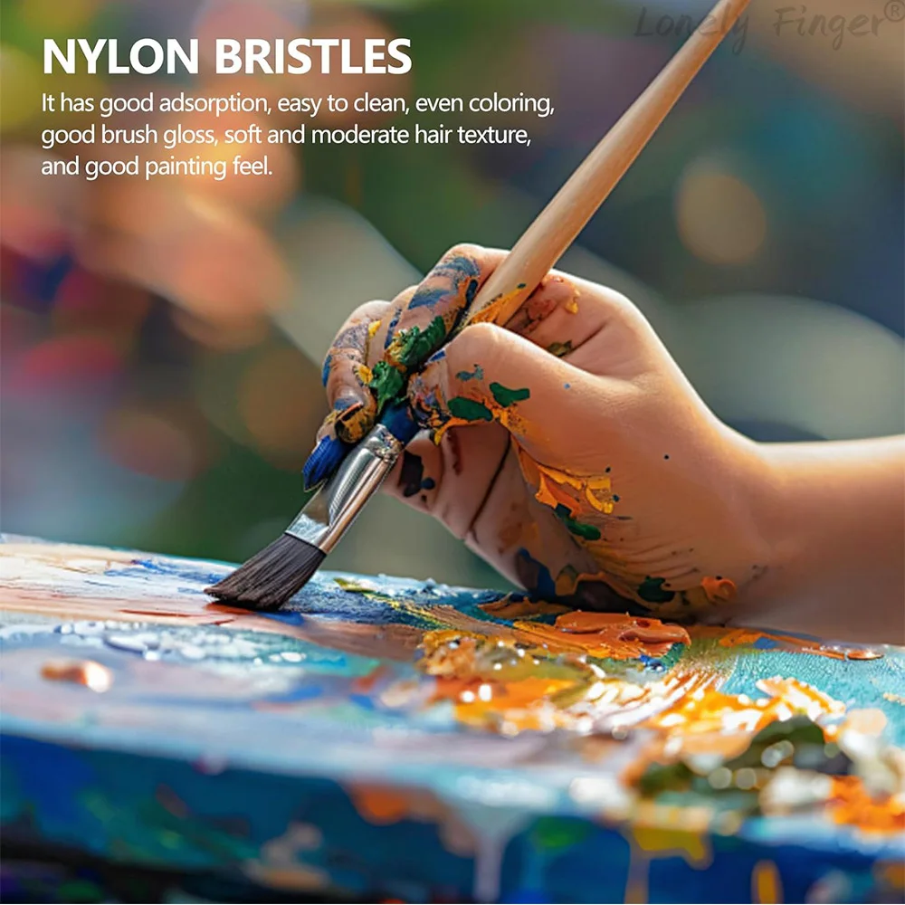 Set di pennelli Mix Head, 36 pennelli per capelli in nylon per acrilico, olio e guazzo, corpo, viso, nail art, perfetti per bambini e adulti