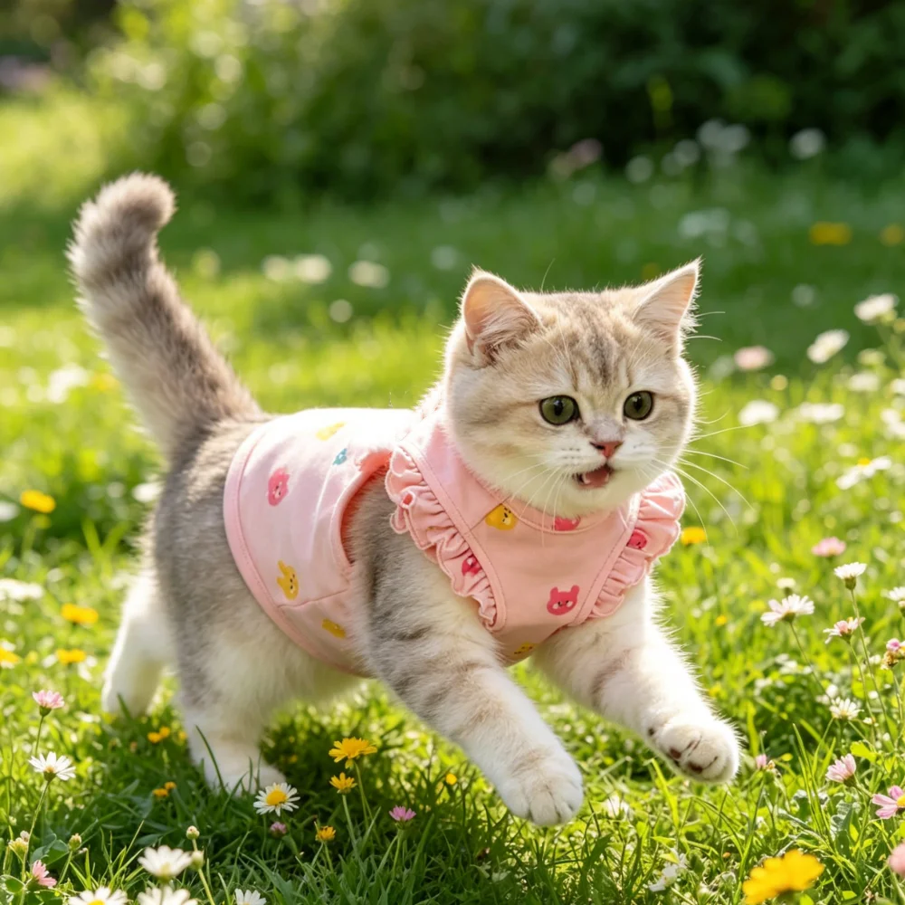 1pc Cute Spring Summer Cat Dog Tank Top Soft Breathable Kitten Clothes Casual Small Dogs Pullovers for Small Medium Dog