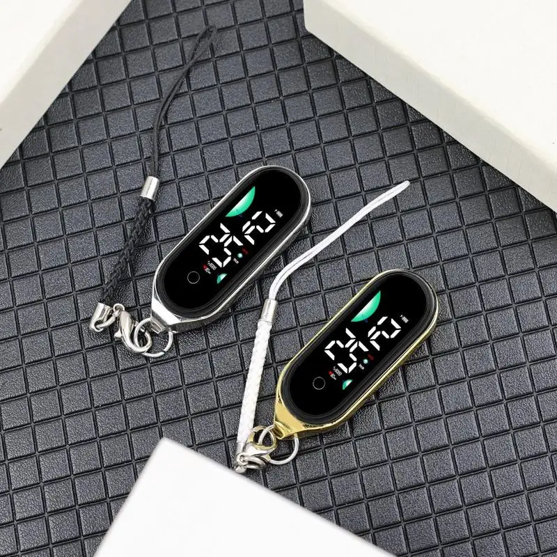 

1Pcs Touch Screen Digital Watch Keychain Pendant Luminous Portable Pocket Watch Timepiece for Bag Car Key Decoration