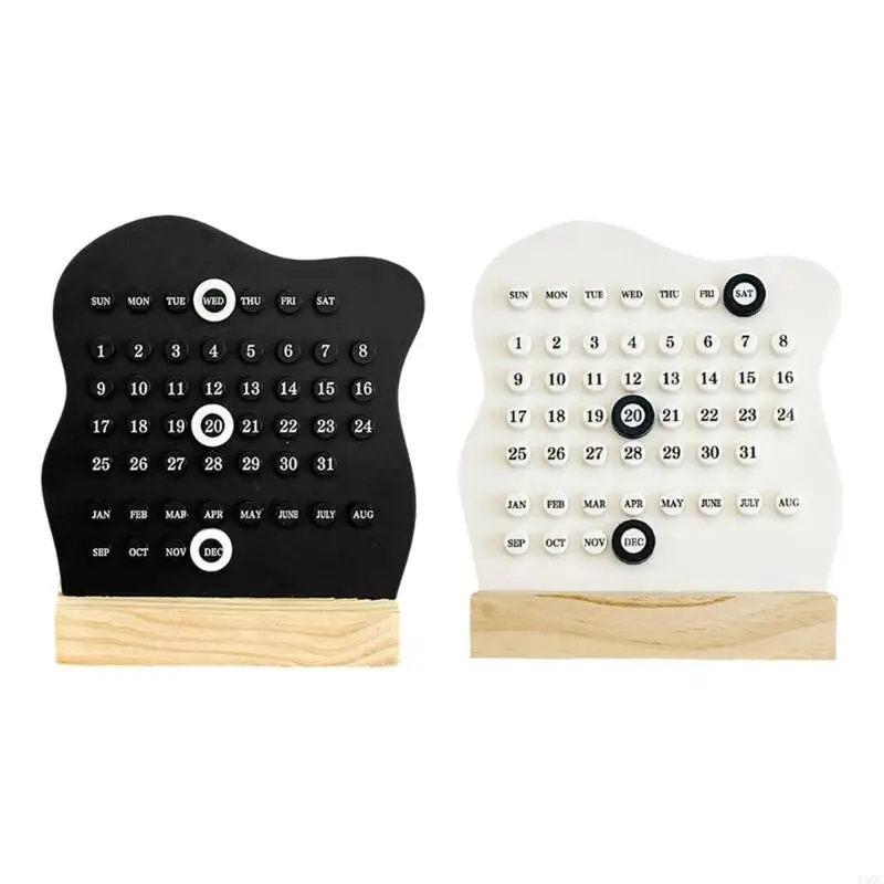 

Tabletop Calendar Desk Calendar Stand Calendar Decoration D5QC