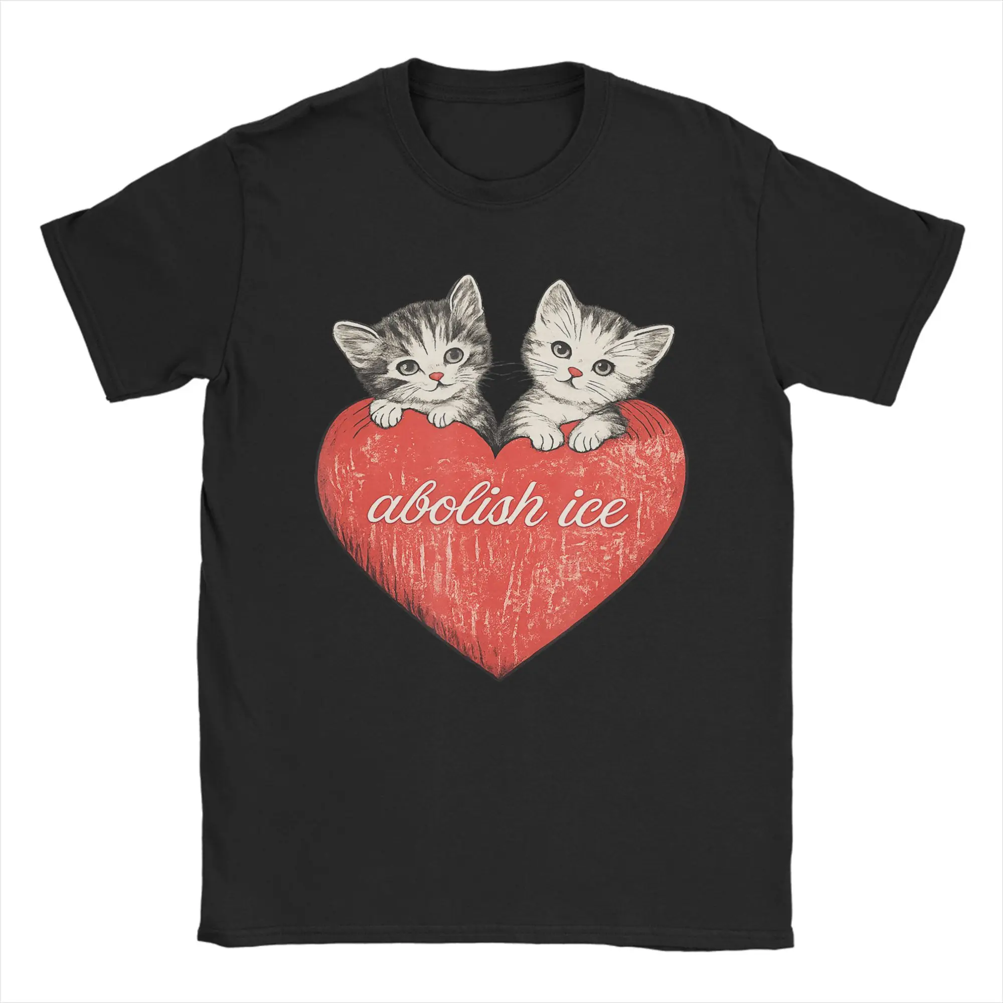 

Abolish ICE Cute Cat Meme 100% Cotton T Shirt For Man Summer Classic T-Shirts O Neck Hippie Tee Shirt Big Size Hot Sale Clothing