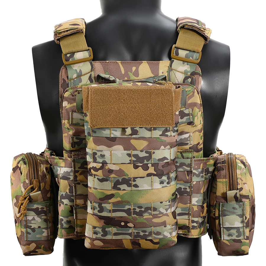 سترة متعددة الوظائف مقاومة للاهتراء قابلة للتنفس، سترة سريعة الفصل، معدات مموهة لنظام تمديد MOLLE #4