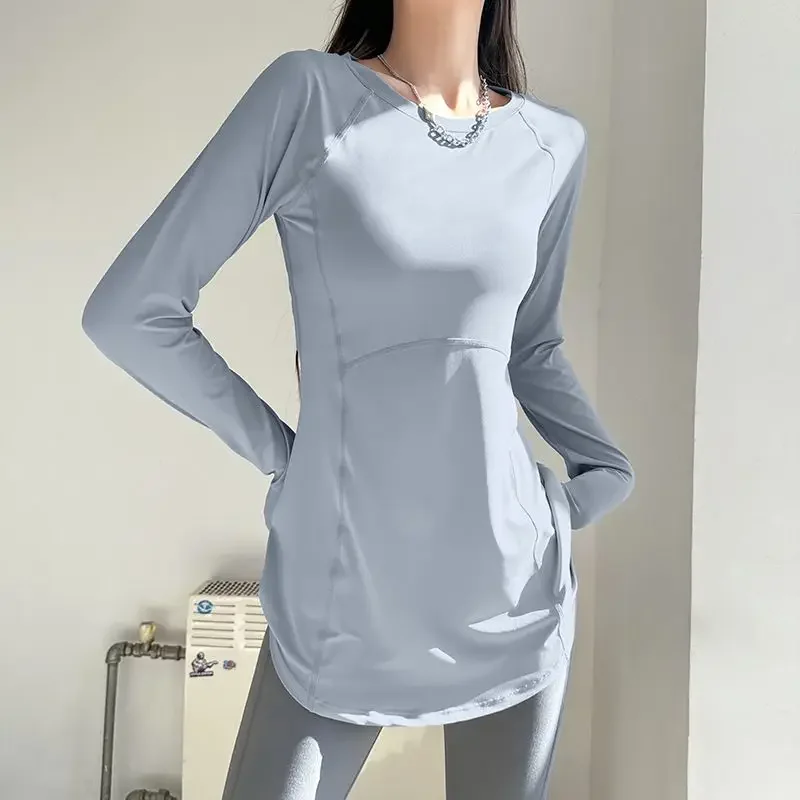 Sporty Long-sleeve T-shirts Women Slim Breathable Jogging Simple Spring New 4 Colors Casual Korean Style Classic Chic Fashion