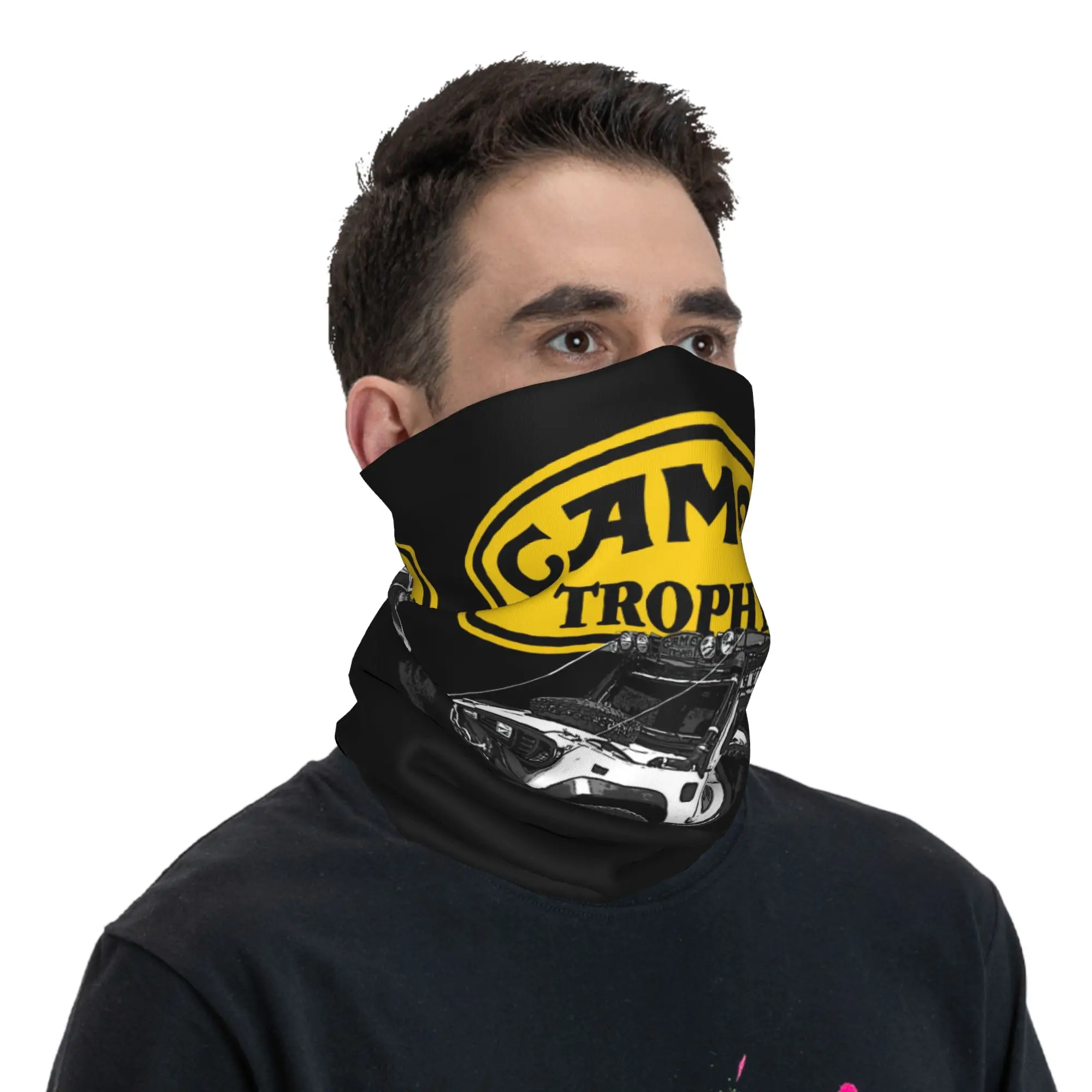 Custom C-Cameles Off Road Race Bandana Neck Warmer Women Men Winter Ski Tube Scarf Gaiter Motorcycles Moto Yellow Face Cover view 5