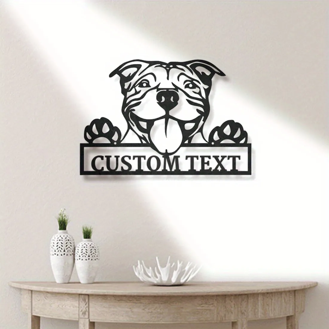

Unique Handmade Personalized American Pit Bull Metal Wall Art - Ideal Custom Sign for Die-Hard Dog Lovers.