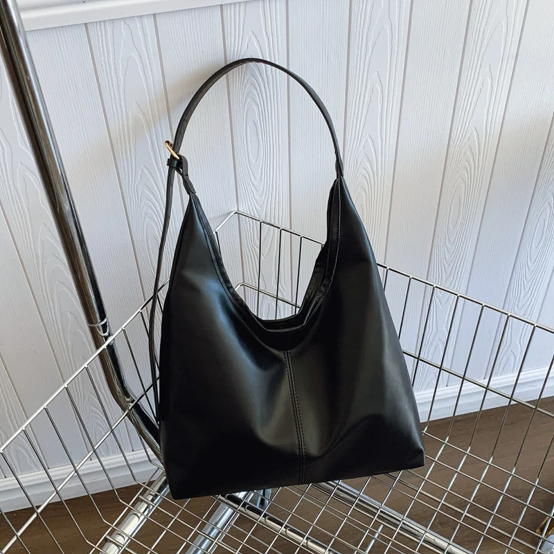 Vintage-Umhängetasche mit großem Fassungsvermögen für Damen mit weicher, solider Umhängetasche, Retro-Einkaufstasche für den Pendelverkehr – Detail 16