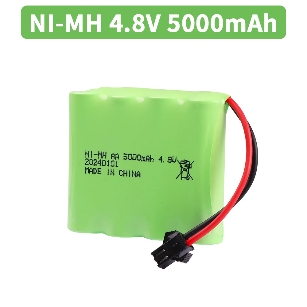 4.8V 5000mah NiMH AA Battery with SM PLUG For Rc toys Cars Tanks Robots Boats Guns 4.8v Rechargeable Battery 4* AA Battery Pack