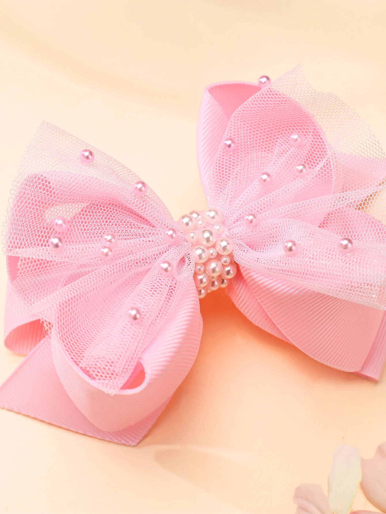 1pc Pink Bowknot & Pearl Decorated Hair Clips for Girls Creative Handmade Hair Clips Girl Hair Accessoires Kids Headwear