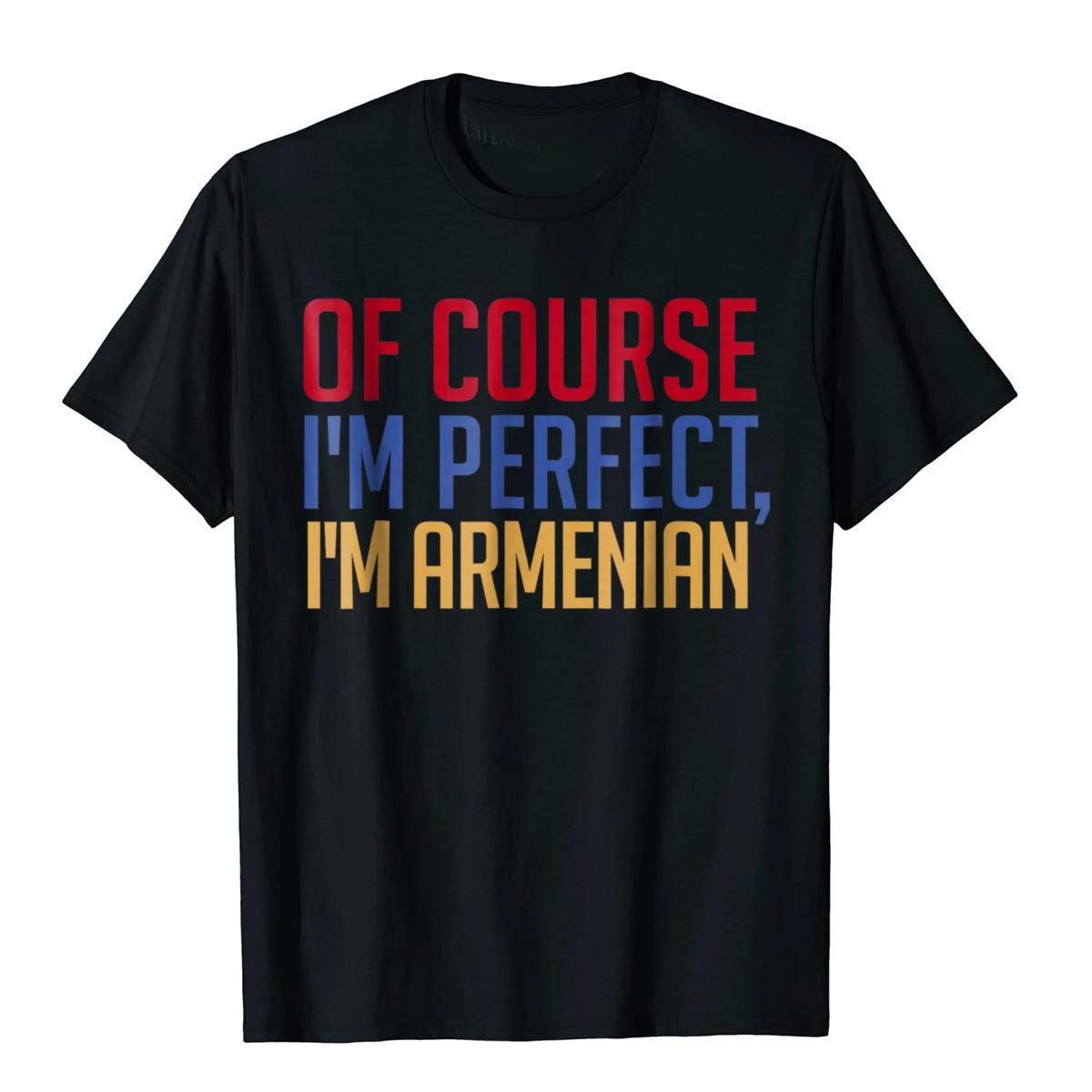 clothes Of Course I'm Perfect I'm Armenian T-Shirt Funny Tee Gift Top T-Shirts Camisa Family Cotton Tops Tees Cosie For Men