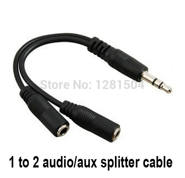 500pcs/lot Wholesales Promotion 3.5mm Earphone Headphone Splitter Cable Audio Adapter Jack 20cm