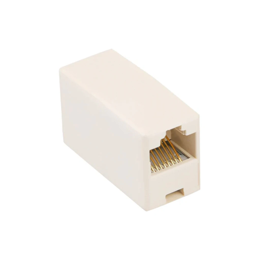 10Pcs Network LAN Connector Adapter Coupler Extender RJ45 6P 4C Ethernet Cable Extension Converter Network Straight Through Head
